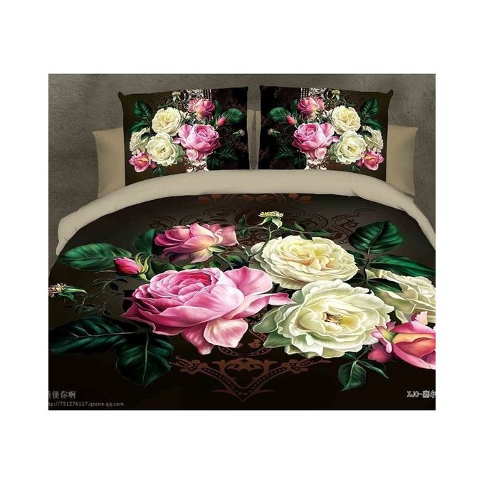 Multicolored 3D comforter Bed sheet Set 6 Pcs